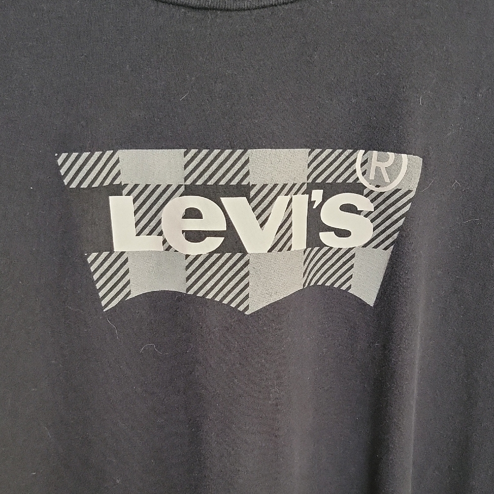 Levi’s Men’s Graphic T‑Shirt Black Gray Checkered Logo · Size XL - Picture 6 of 11